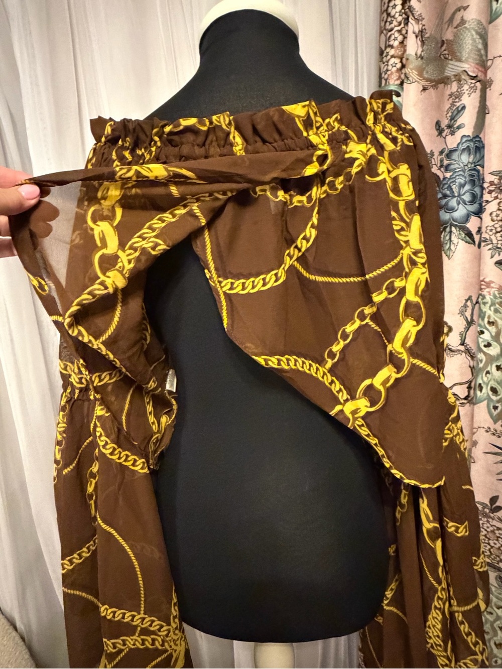 Live 4 Truth Brown Blouse with Yellow Chain Print - Picture 4 of 9